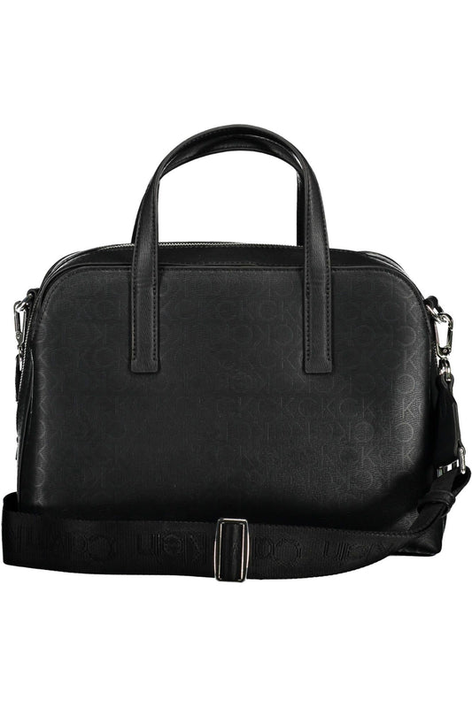 Elegant Black Shoulder Bag with Contrasting Details