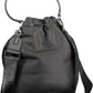 Elegant Black Bucket Bag with Contrasting Details