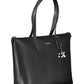 Elegant Black Polyester Handbag with Logo