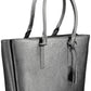 Elegant Black Shoulder Bag with Triple Compartments