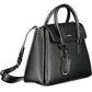Sleek Black Eco-Conscious Handbag with Logo Design