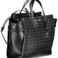 Elegant Black Recycled Polyester Handbag