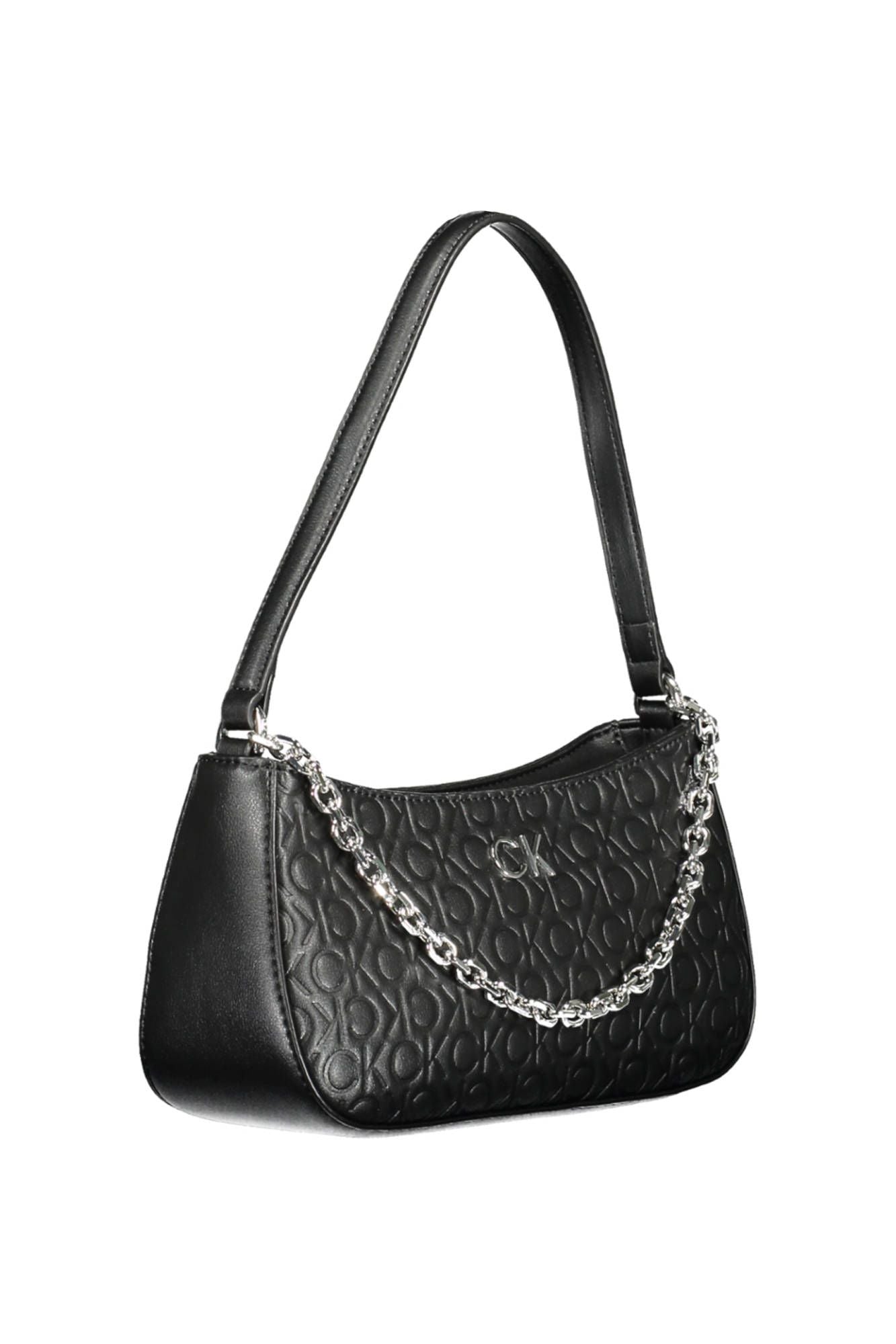 Eco-Chic Black Chain Handle Handbag