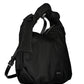 Sleek Black Polyester Handbag With Contrast Details
