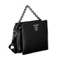 Sleek Black Polyurethane Shoulder Bag
