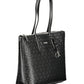 Elegant Black Shoulder Bag with Contrasting Details