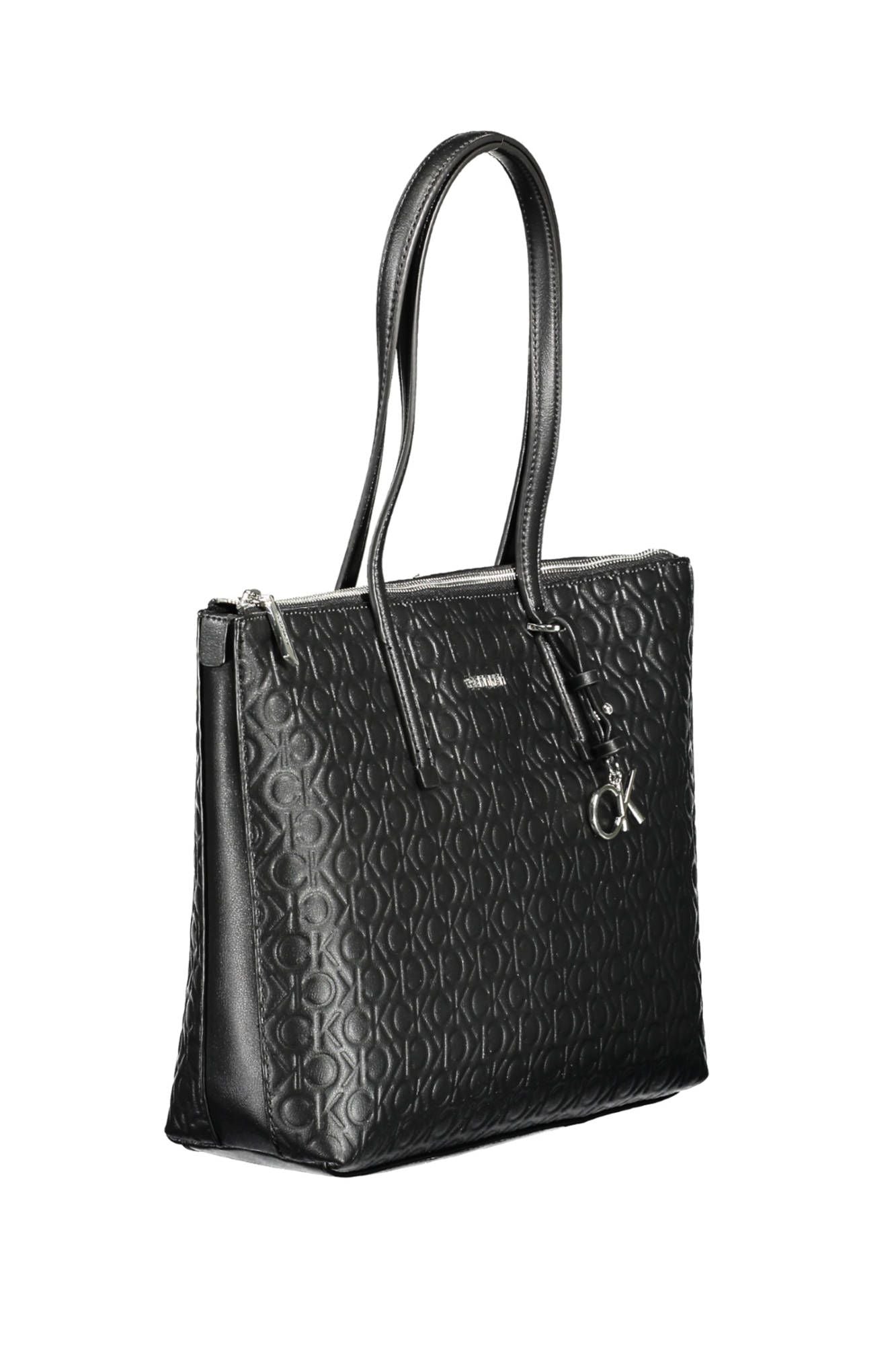 Elegant Black Shoulder Bag with Contrasting Details