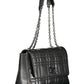 Elegant Black Chain-Handle Bag with Twist Lock