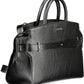 Chic Black Handbag with Contrasting Details