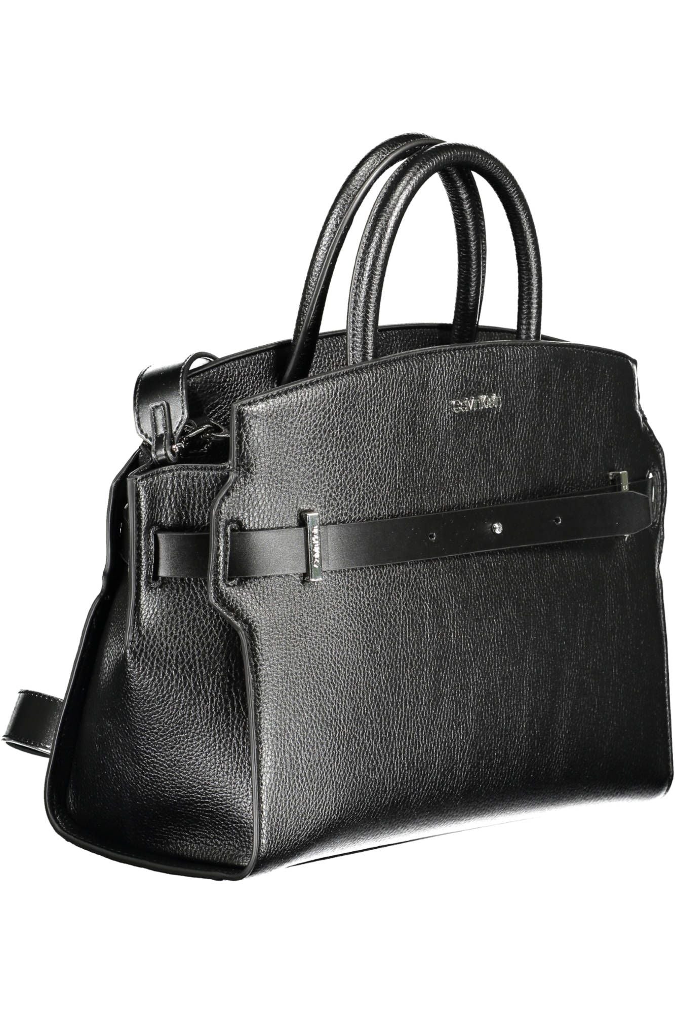 Chic Black Handbag with Contrasting Details