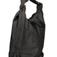 Elegant Black Shoulder Bag with Logo Appliqué