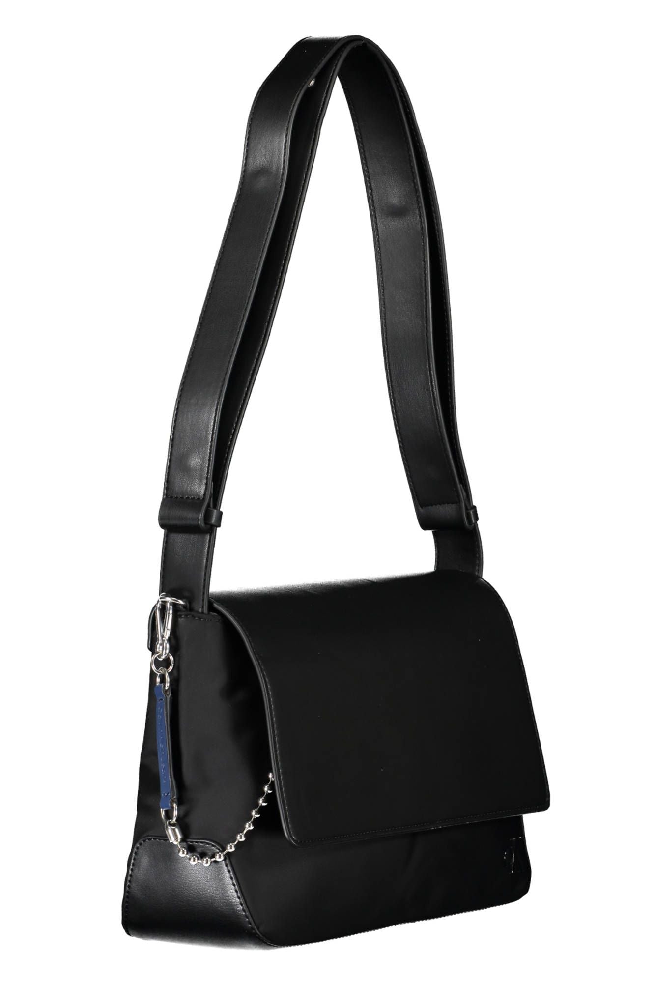 Elegant Black Polyester Shoulder Bag