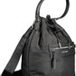 Elegant Black Bucket Bag with Contrasting Details