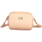 Chic Pink Shoulder Bag with Contrasting Details