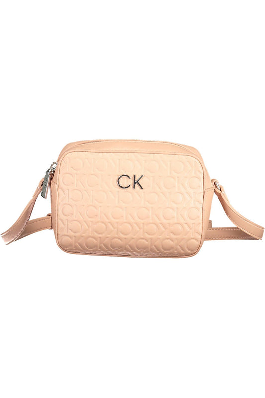 Chic Pink Shoulder Bag with Contrasting Details