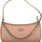 Chic Pink Chain Handle Bag with Contrasting Details