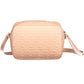 Chic Pink Shoulder Bag with Contrasting Details