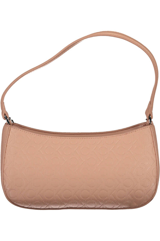 Chic Pink Chain Handle Bag with Contrasting Details