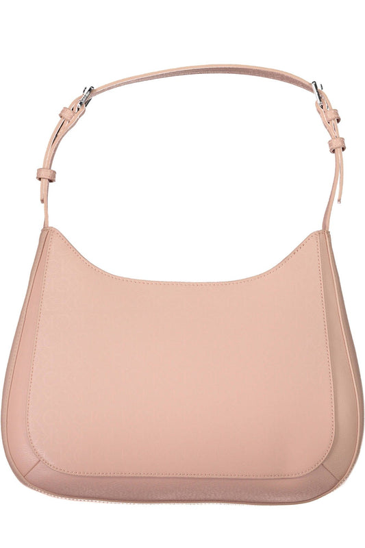 Chic Pink Shoulder Bag with Contrasting Details