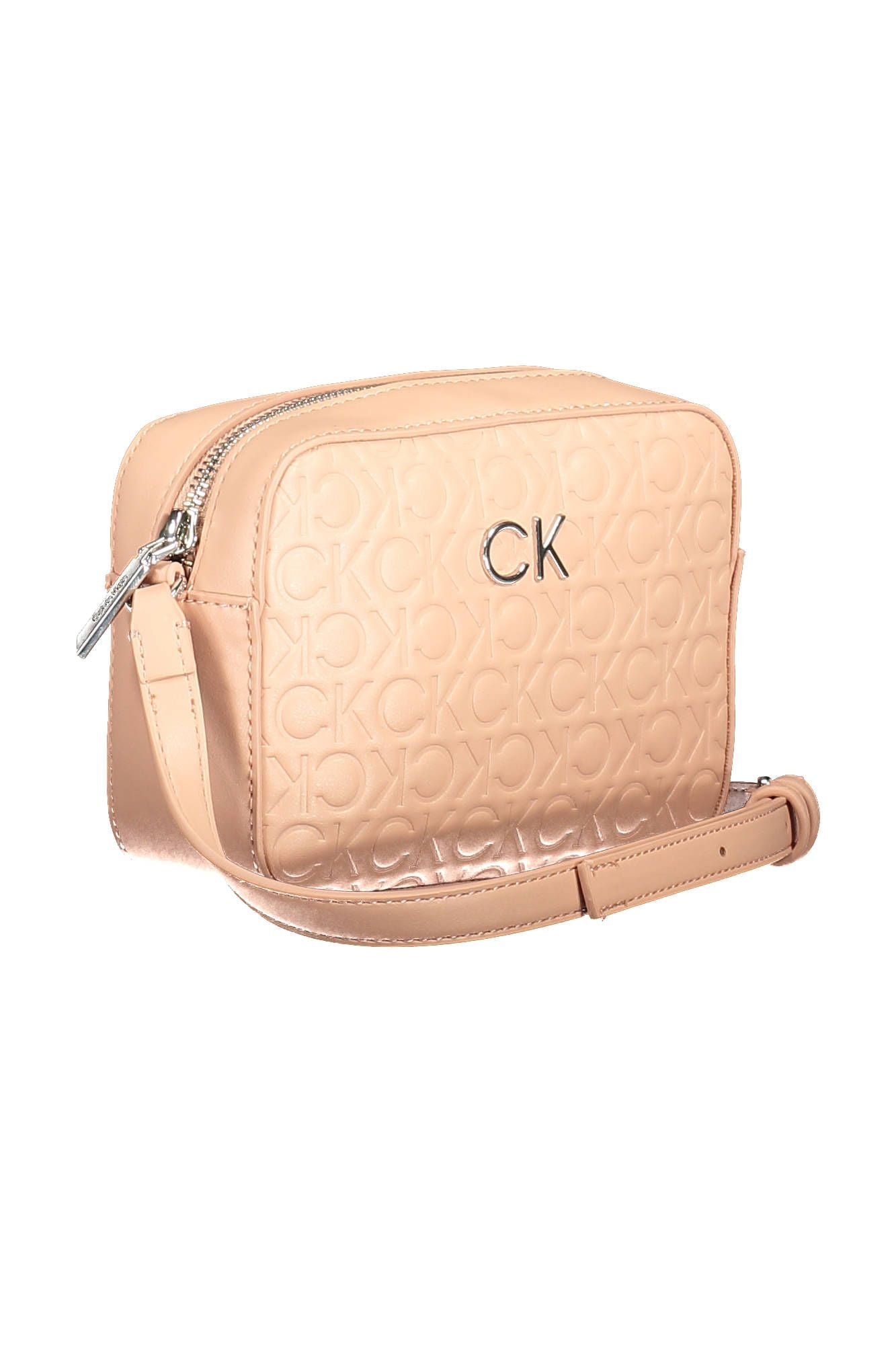 Chic Pink Shoulder Bag with Contrasting Details