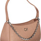 Chic Pink Chain Handle Bag with Contrasting Details