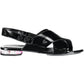 Chic Cross-Front Flat Sandals in Sleek Black