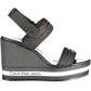 Elevated Elegance Black Wedge Sandals