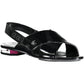 Chic Cross-Front Flat Sandals in Sleek Black