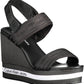 Elevated Elegance Black Wedge Sandals