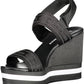 Elevated Elegance Black Wedge Sandals