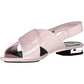 Chic Pink Cross-Front Flat Sandals