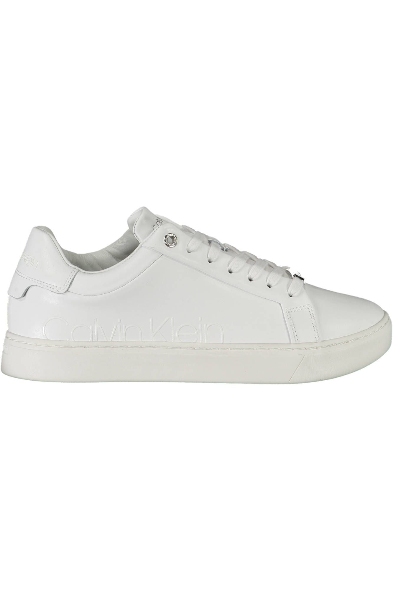 Eco-Conscious White Sneakers with Logo Lacing