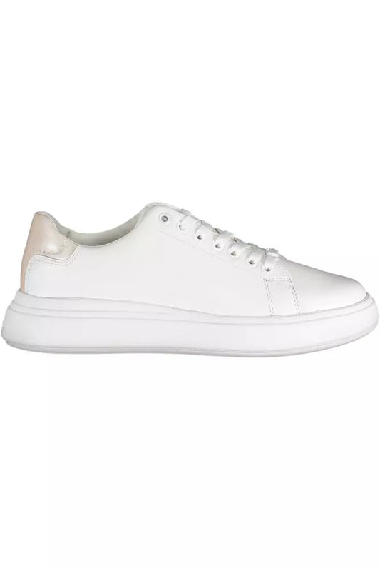 Chic White Lace-Up Sneakers with Logo Detail