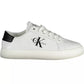 Chic White Lace-Up Sneakers with Contrasting Details