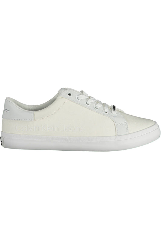 Eco-Conscious White Sneakers with Logo Detail