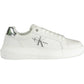 Chic White Contrasting Lace-Up Sneakers