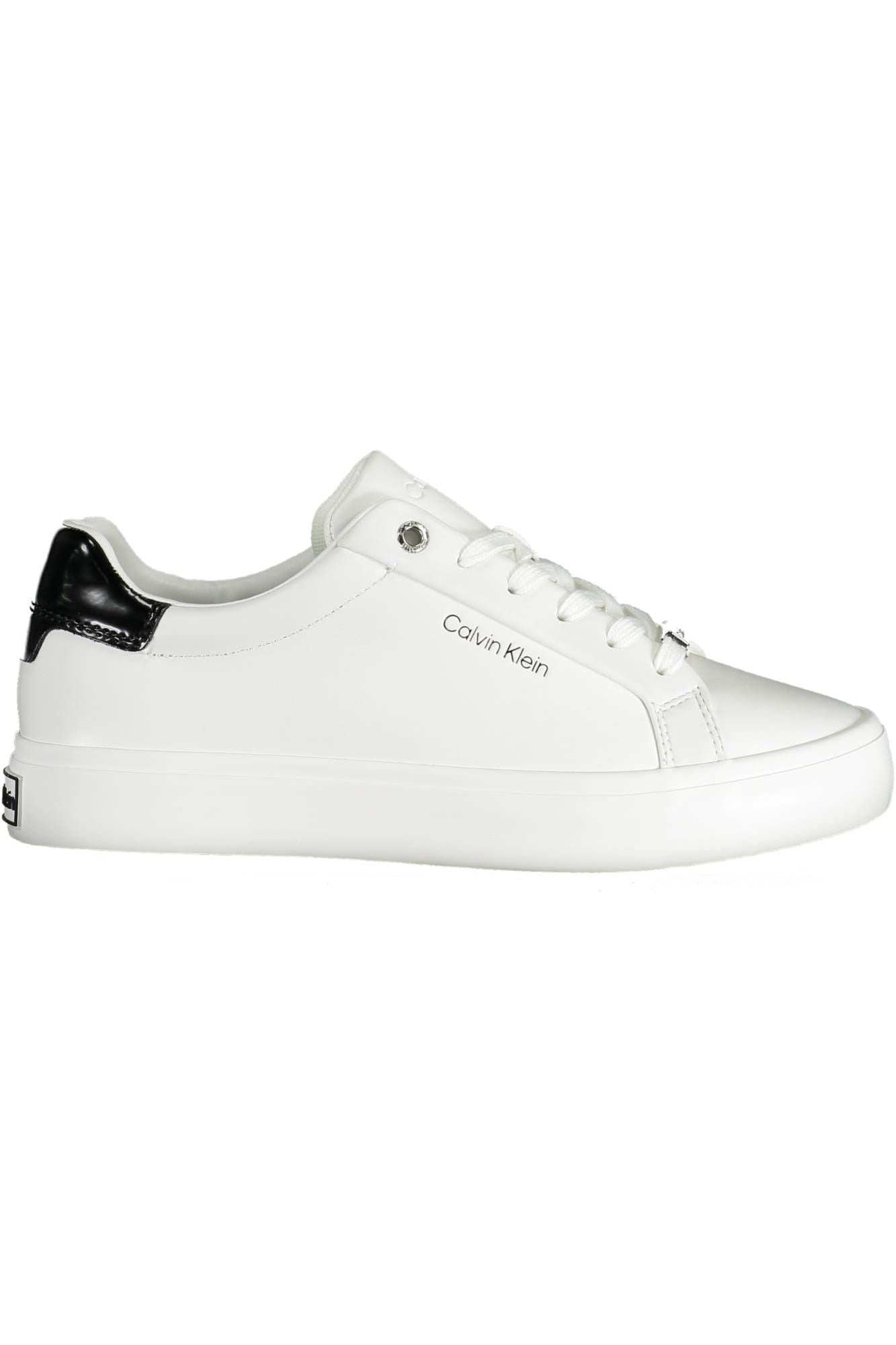 Chic White Lace-Up Sneakers with Contrasting Details