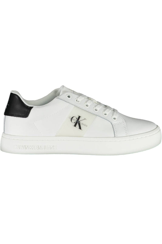 Chic White Nylon Sneakers with Logo Detail