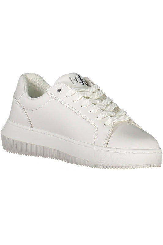 Eco-Conscious White Sneakers with Logo Detail