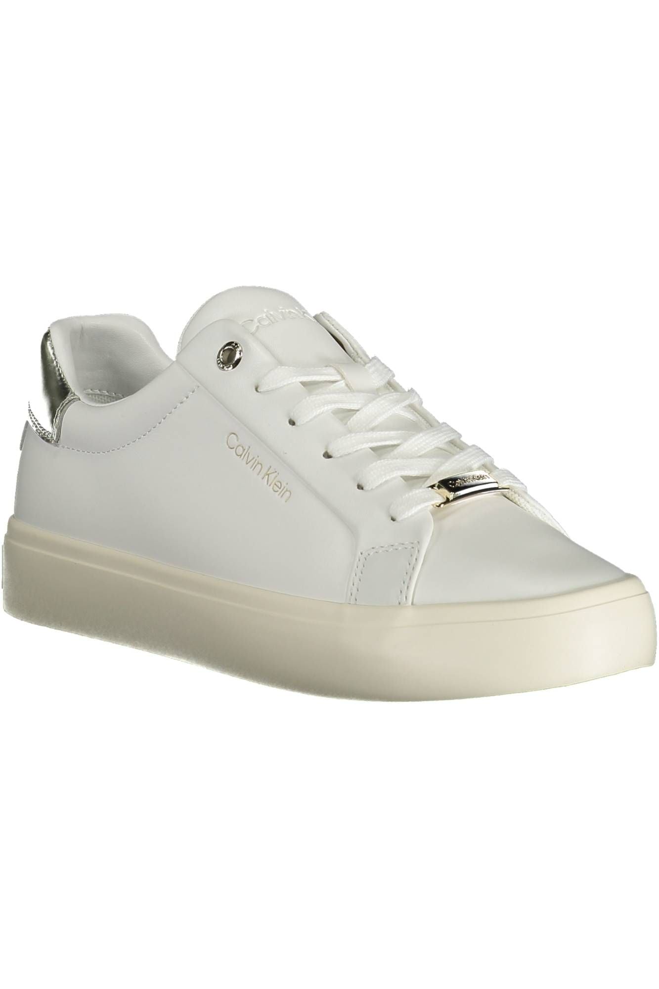 Elegant White Contrast Lace-Up Sneakers