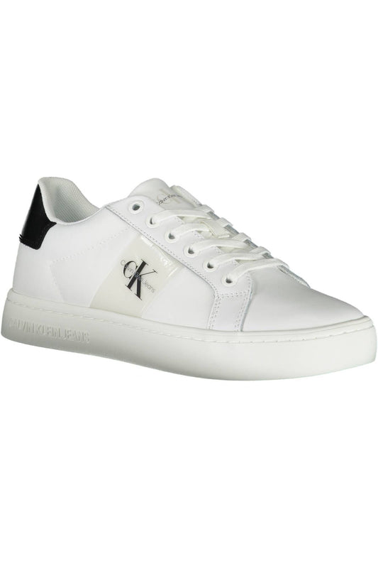 Chic White Nylon Sneakers with Logo Detail