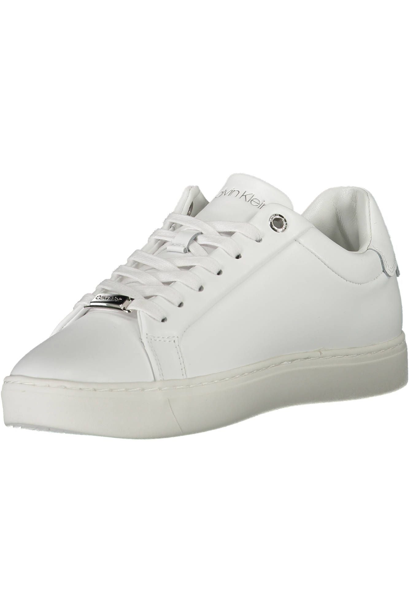 Eco-Conscious White Sneakers with Logo Lacing