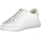 Chic White Lace-Up Sneakers with Logo Detail