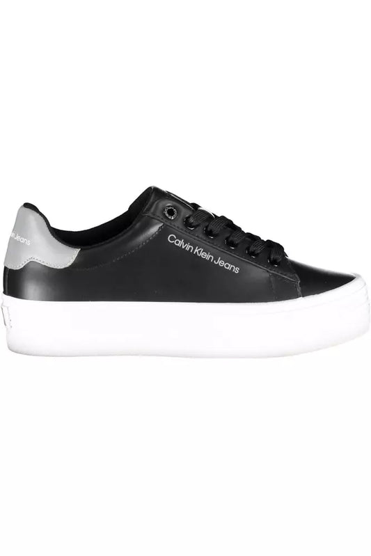 Eco-Conscious Lace-Up Sneakers in Black