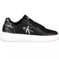 Sleek Black Lace-Up Sneakers with Contrasting Details