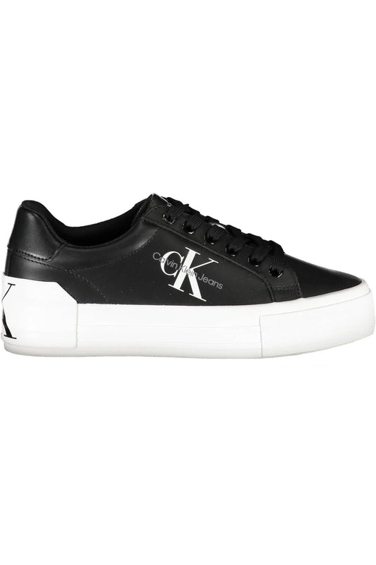 Eco-Chic Black Sneakers with Bold Contrasts