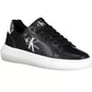 Sleek Black Lace-Up Sneakers with Contrasting Details