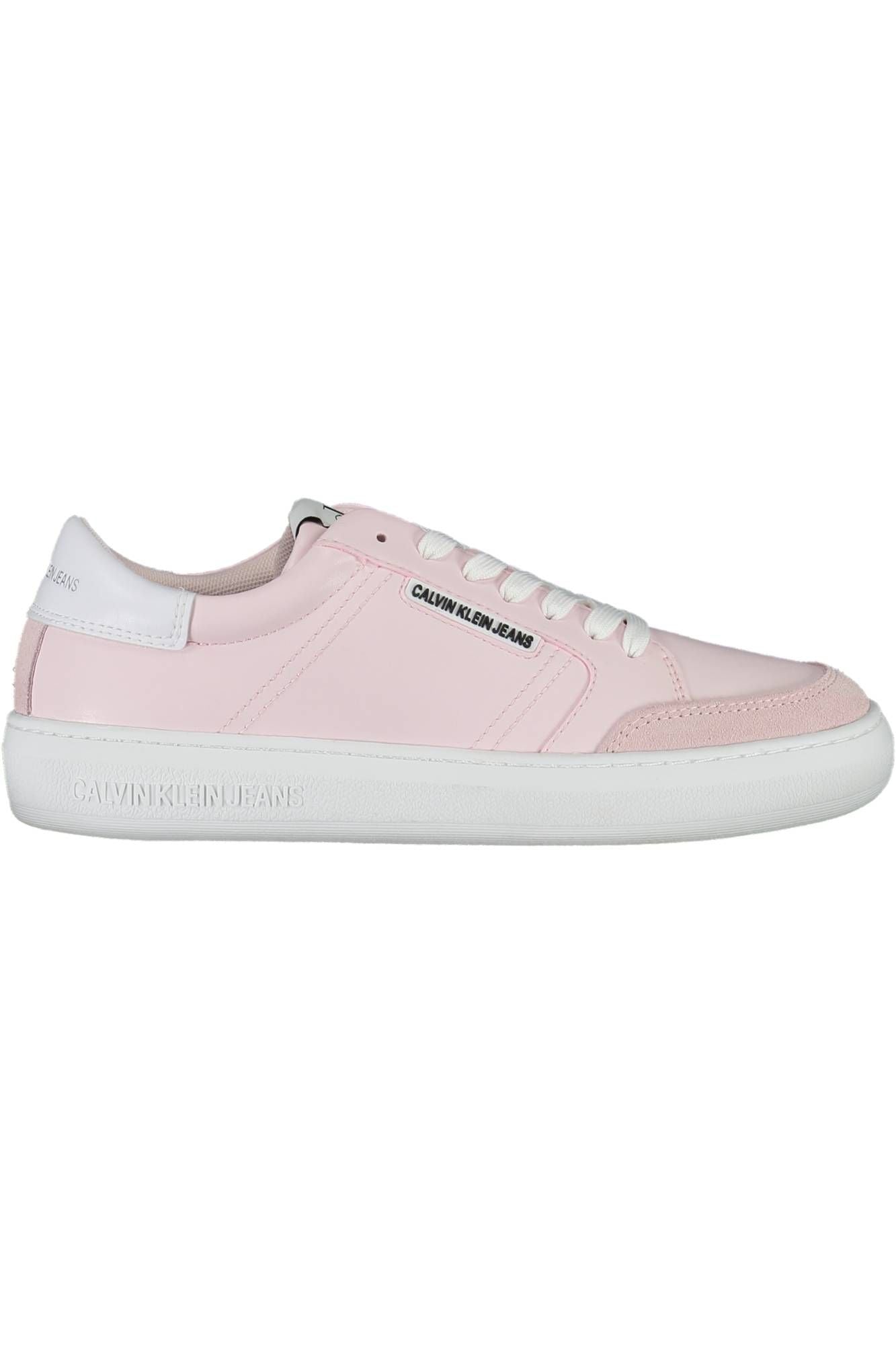 Chic Pink Polyester Sneakers with Logo Detail