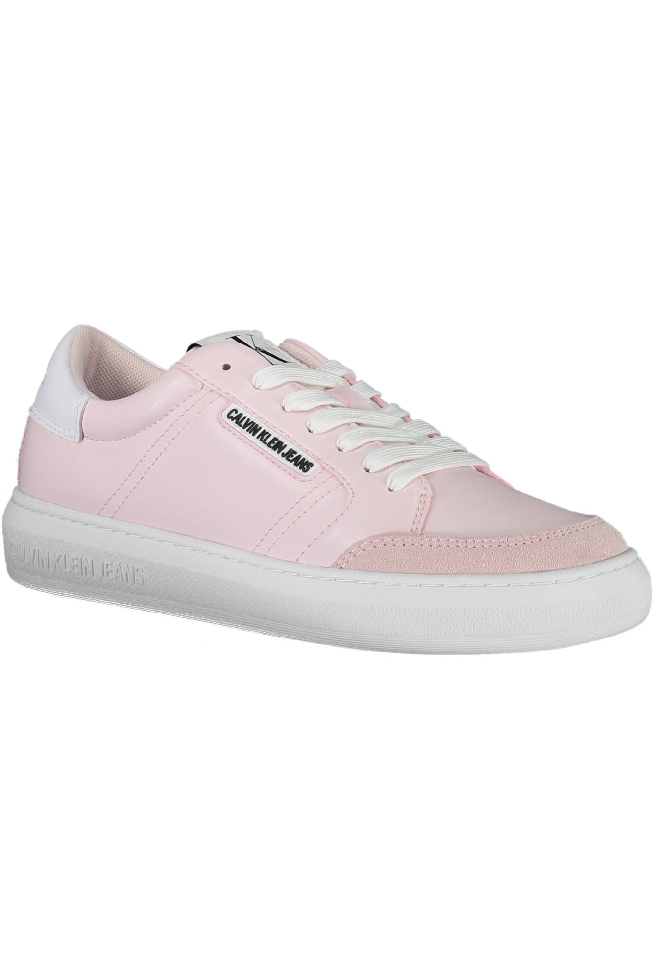 Chic Pink Polyester Sneakers with Logo Detail