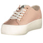 Chic Pink Platform Sneakers with Contrasting Details